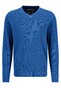 Fynch-Hatton Textured Knit V-Neck Superfine Cotton Pullover Bright Ocean