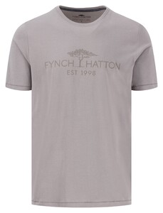 Fynch-Hatton Tone-on-Tone Logo Crew Neck T-Shirt Cool Grey