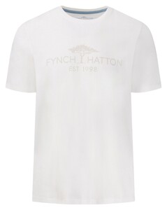 Fynch-Hatton Tone-on-Tone Logo Crew Neck T-Shirt New Off White