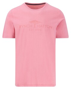 Fynch-Hatton Tone-on-Tone Logo Crew Neck T-Shirt Peony