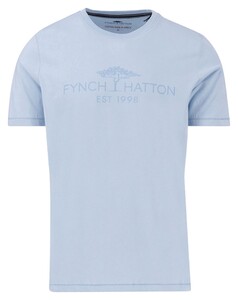Fynch-Hatton Tone-on-Tone Logo Crew Neck T-Shirt Summer Breeze