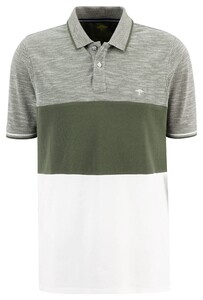 Fynch-Hatton Triple Colorblock Polo Dusty Olive-White