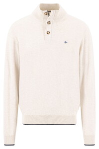 Fynch-Hatton Troyer Button Subtle Tipping Superfine Cotton Trui New Off White