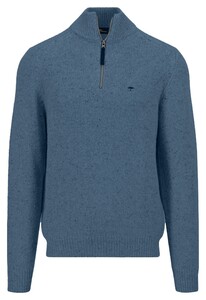 Fynch-Hatton Troyer Zip Donegal Pullover Cloud Blue