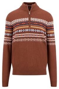 Fynch-Hatton Troyer Zip Jacquard Pullover Hazel