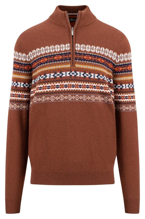 Fynch-Hatton Troyer Zip Jacquard Pullover Hazel