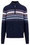 Fynch-Hatton Troyer Zip Jacquard Pullover Navy