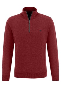 Fynch-Hatton Troyer Zip Lambswool Elbow Patches Pullover Scarlet