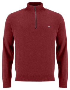 Fynch-Hatton Troyer Zip Lambswool Pullover Winter Red