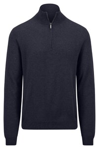 Fynch-Hatton Troyer-Zip Merino Cashmere Pullover Navy