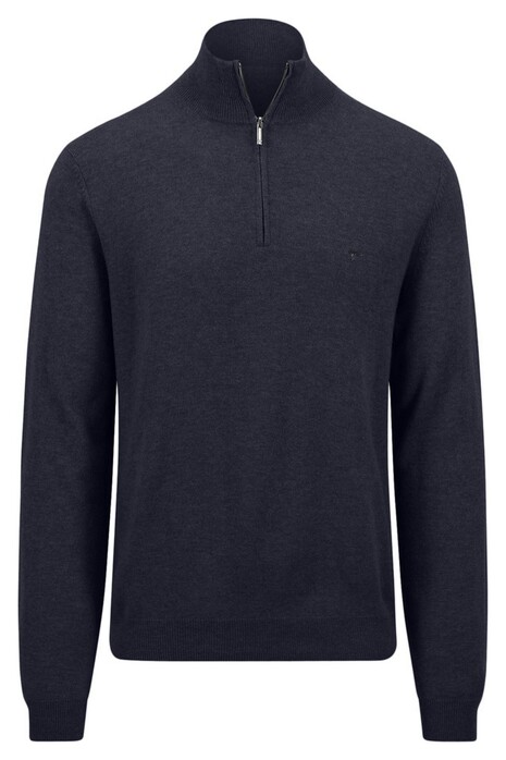 Fynch-Hatton Troyer-Zip Merino Cashmere Pullover Navy