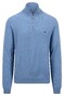 Fynch-Hatton Troyer-Zip Merino Cashmere Trui Cloud Blue