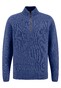 Fynch-Hatton Troyer Zip Merino Wool Blend Donegal Knit Pullover Wave