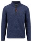 Fynch-Hatton Troyer Zip Polar Fleece Contrast Details Pullover Navy