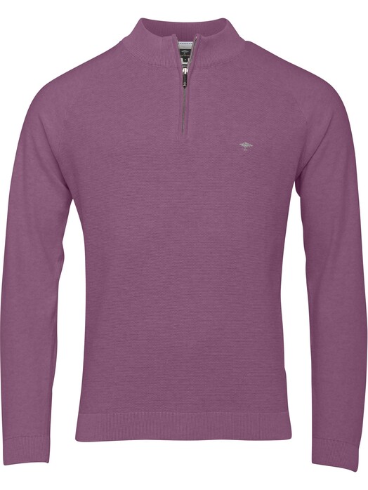 Fynch-Hatton Troyer Zip Structure Front Superior Cotton Pullover Orchid