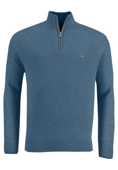 Fynch-Hatton Troyer Zip Structure Knit Pullover Dolphin
