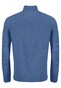 Fynch-Hatton Troyer Zip Structure Knit Pullover Mid Blue