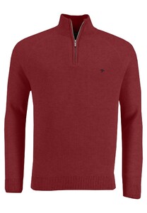 Fynch-Hatton Troyer Zip Structure Knit Pullover Winter Red