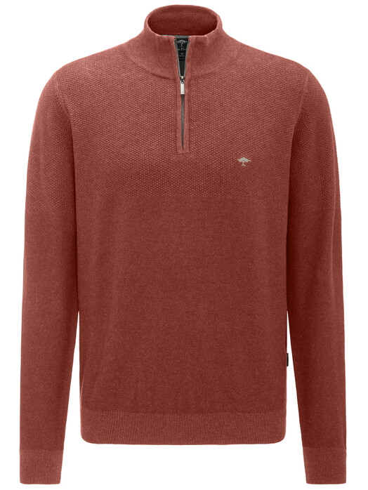 Fynch-Hatton Troyer Zip Structure Mix Pullover Copper