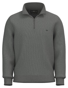 Fynch-Hatton Troyer Zip Supersoft Cotton Trui Steel