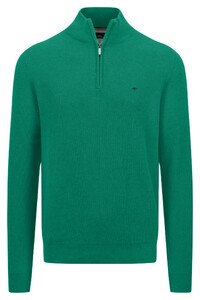 Fynch-Hatton Troyer Zip Uni Color Structure Pullover Grass Green