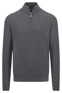 Fynch-Hatton Troyer Zip Uni Color Structure Pullover Steel