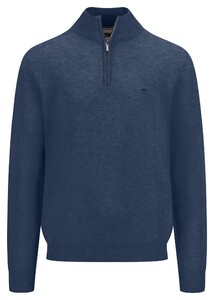 Fynch-Hatton Troyer Zip Uni Color Structure Trui Night