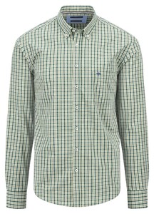 Fynch-Hatton Two-Tone Check Button-Down Overhemd Dark Emerald