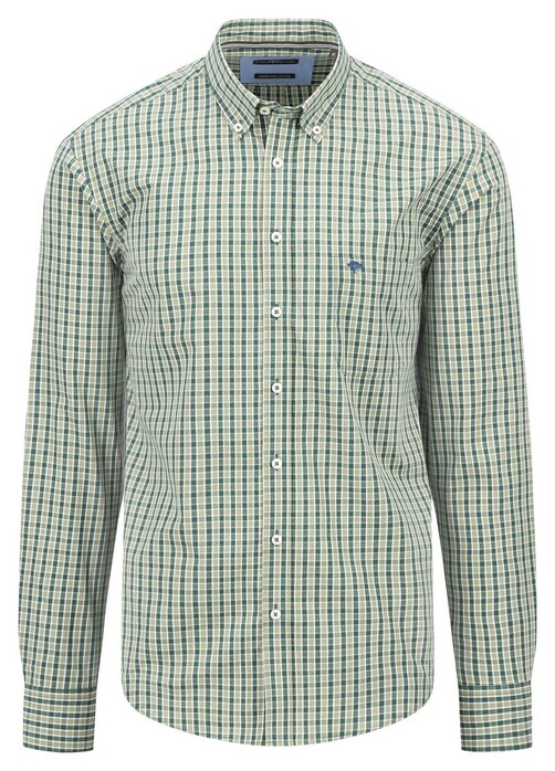 Fynch-Hatton Two-Tone Check Button-Down Overhemd Dark Emerald