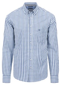 Fynch-Hatton Two-Tone Check Button-Down Overhemd Midnight