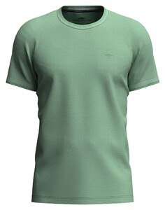 Fynch-Hatton Two-Tone Crew Neck Subtle Texture Cotton T-Shirt Turf Green