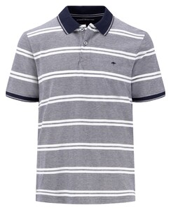 Fynch-Hatton Two-Tone Double Stripe Cotton Polo Navy