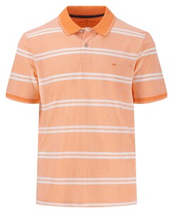 Fynch-Hatton Two-Tone Double Stripe Cotton Polo Sunny Orange