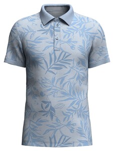 Fynch-Hatton Two-Tone Leaves Pattern Polo Summer Breeze
