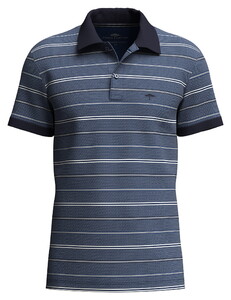 Fynch-Hatton Two-Tone Multicolor Stripe Poloshirt Midnight