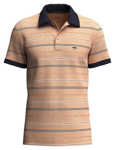 Fynch-Hatton Two-Tone Multicolor Stripe Poloshirt Tangerine
