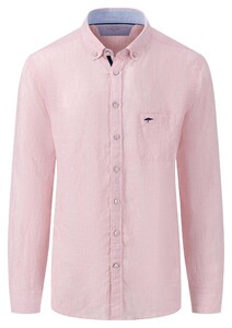 Fynch-Hatton Uni Button-Down Linnen Overhemd Blush