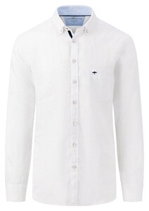 Fynch-Hatton Uni Button-Down Linnen Overhemd Wit
