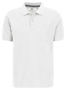 Fynch-Hatton Uni Color Chest Pocket Premium Cotton Polo Wit