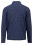 Fynch-Hatton Uni Color Contrast Details Polar Fleece Cardigan Navy