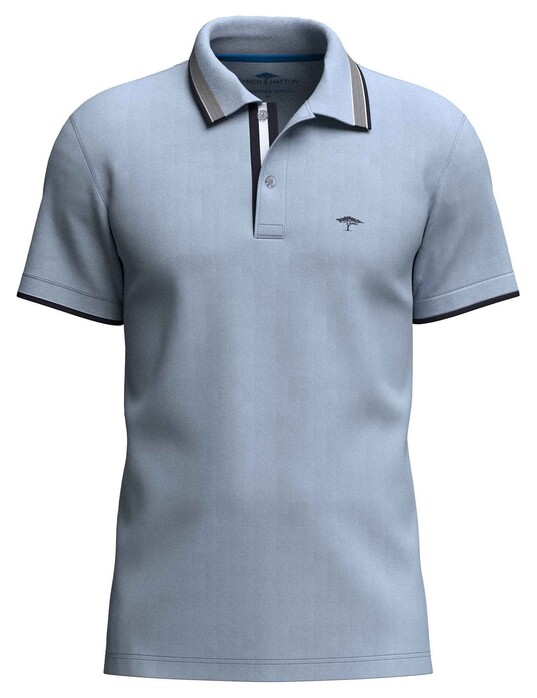 Fynch-Hatton Uni Color Contrast Tipping Polo Summer Breeze