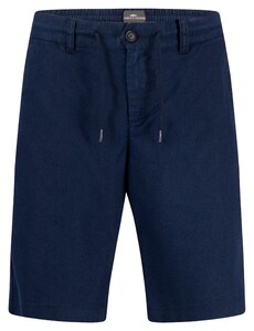 Fynch-Hatton Uni Color Cotton Linnen Drawstring Bermuda Dark Navy