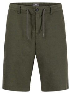 Fynch-Hatton Uni Color Cotton Linnen Drawstring Bermuda Dusty Forest