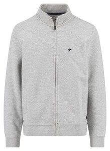 Fynch-Hatton Uni Color Cotton Sweat Stand-Up Zip Collar Vest Grijs