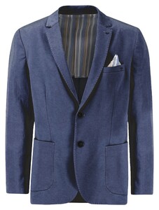 Fynch-Hatton Uni Color Cotton Twill Blazer Dark Navy