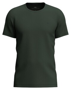 Fynch-Hatton Uni Color Crew Neck Cotton T-Shirt Dark Ivy
