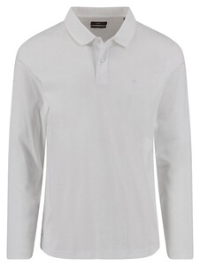 Fynch-Hatton Uni Color Interlock Long Sleeve Polo Wit