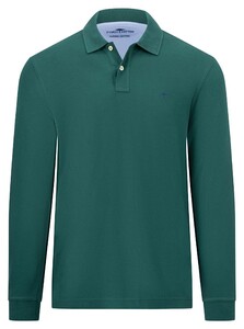 Fynch-Hatton Uni Color Longsleeve Supima Cotton Polo Dark Emerald