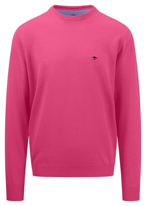 Fynch-Hatton Uni Color O-Neck Superfine Cotton Pullover Fuchsia