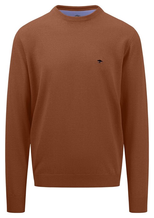 Fynch-Hatton Uni Color O-Neck Superfine Cotton Pullover Hazel